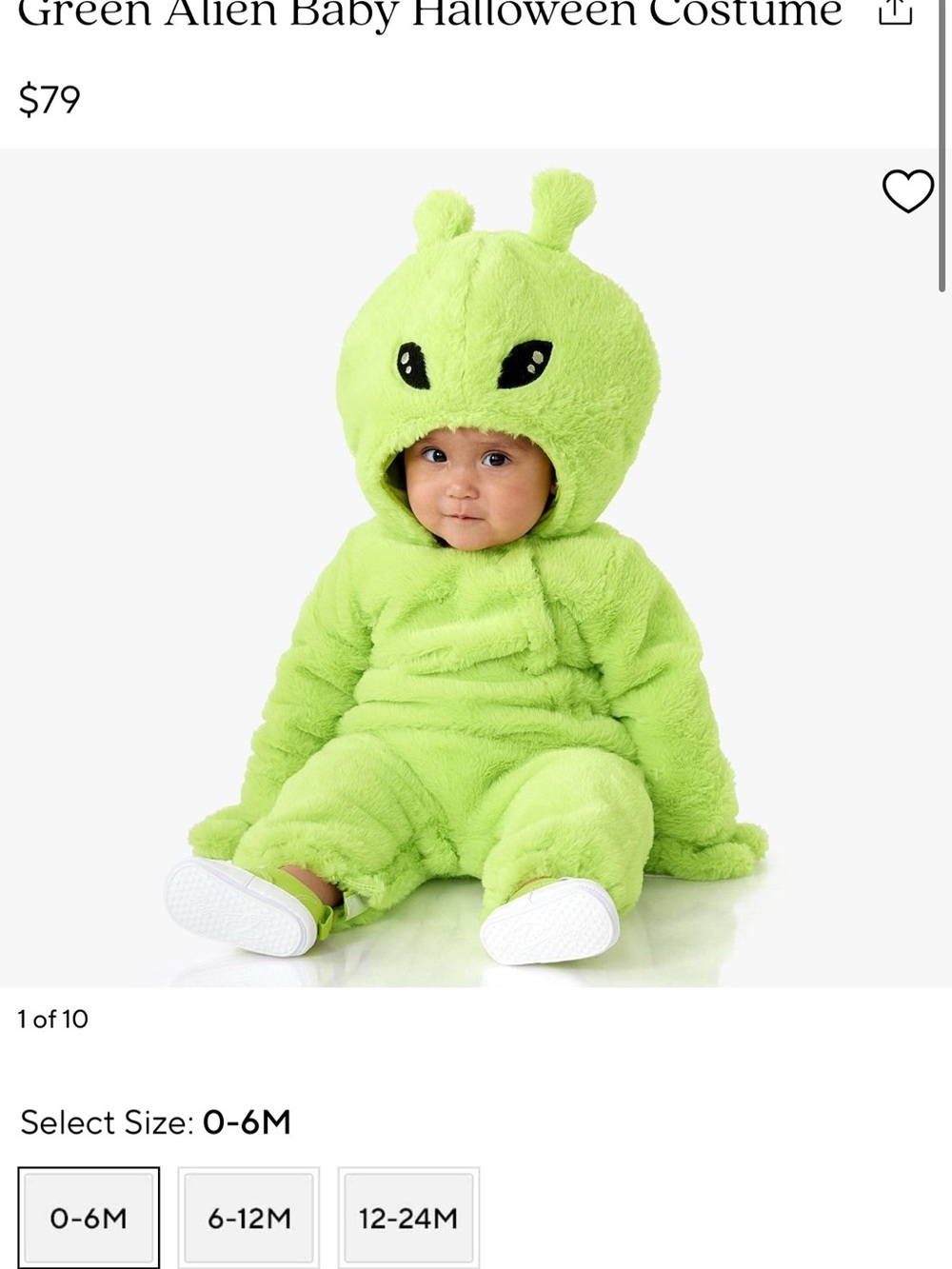 Pottery Barn Kids Alien Costume NWT 0-6Months